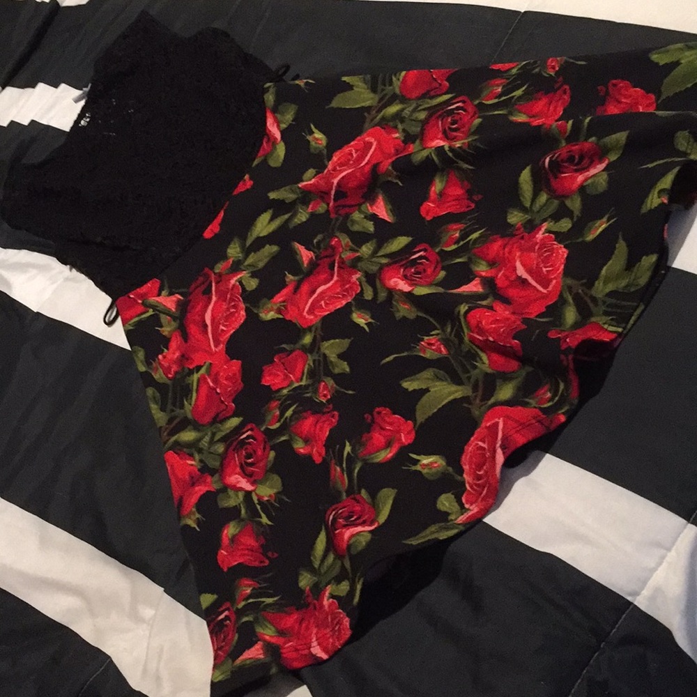 Lace topped rose dress